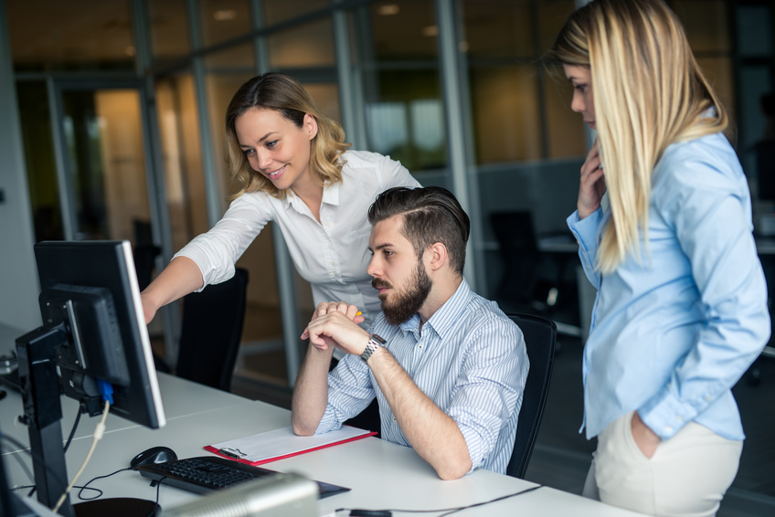 Colleagues working together